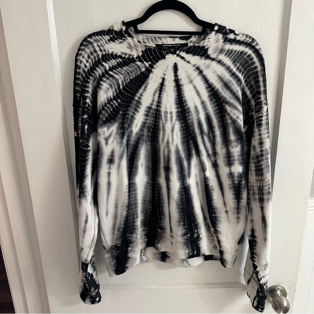 Fifteen Twenty Black and White Tie-Dye Hoodie